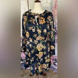 Jessica Simpson - Floral Tie-Neck Long Sleeve Dress. Brand New. Size 2X